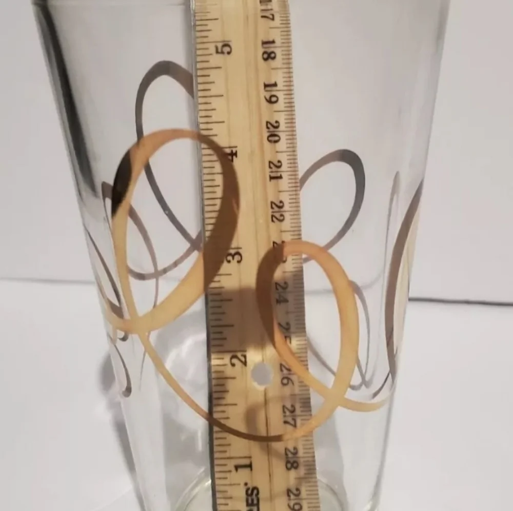 4 Gold Swerl 16oz Buffet Glasses